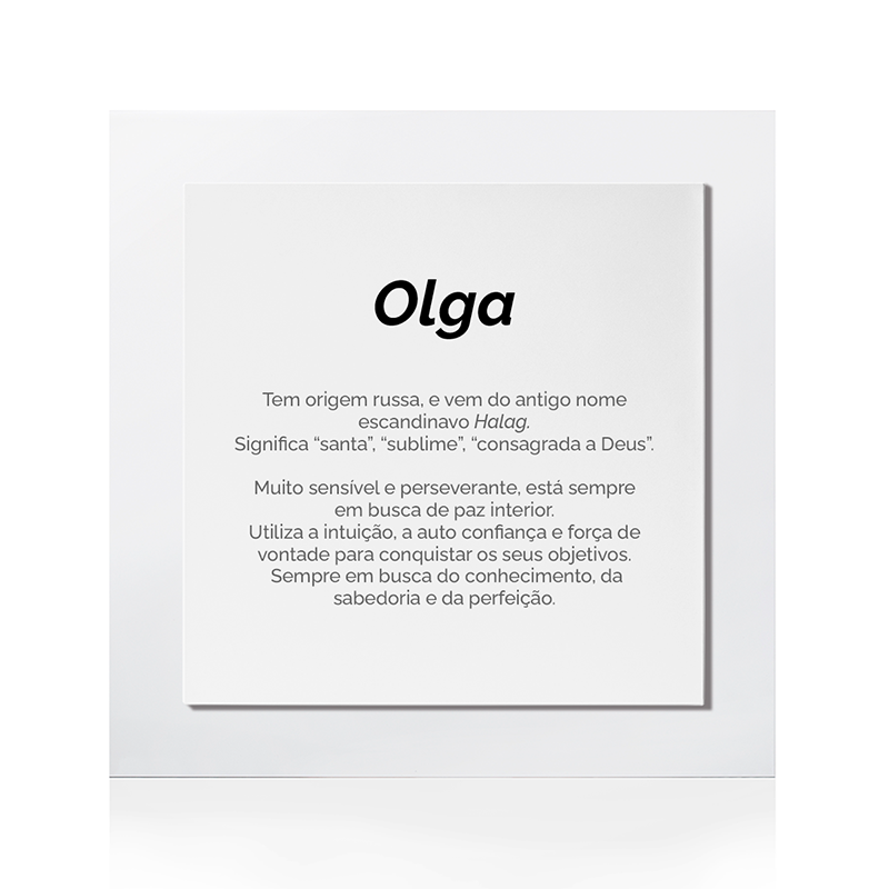 Quadro Significado do Nome Olga – YOUPi! • YOUR BEST FEELING