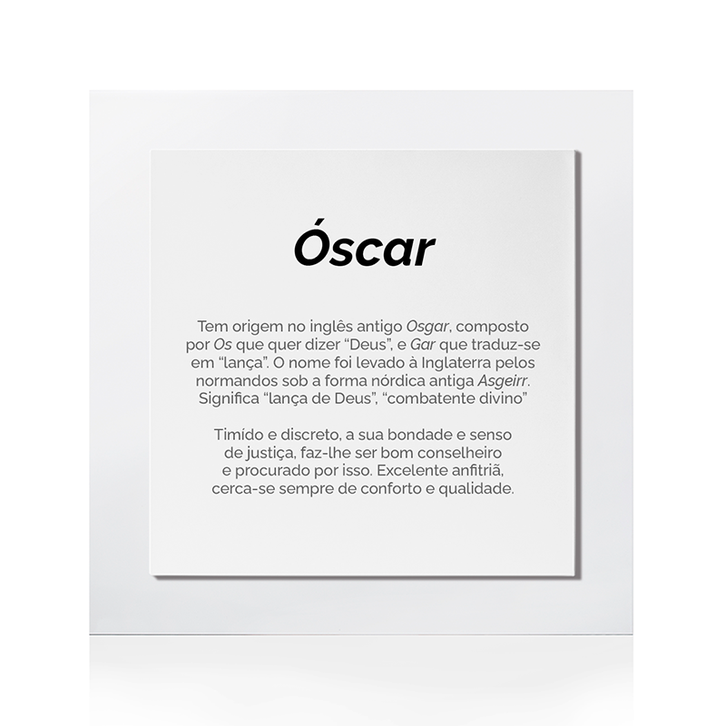 Quadro Significado do Nome Óscar – YOUPi! • YOUR BEST FEELING