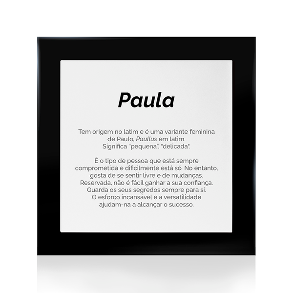 Quadro Significado do Nome Paula