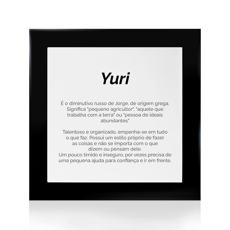 Quadro Significado do Nome Yuri