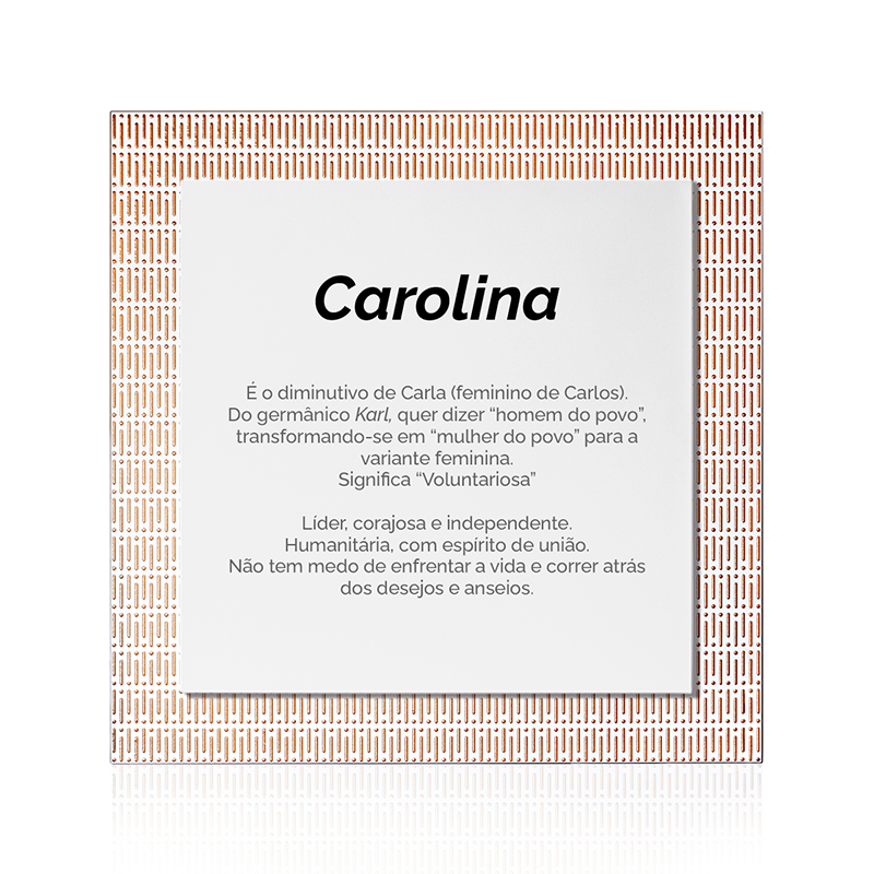 Quadro Significado do Nome Carolina
