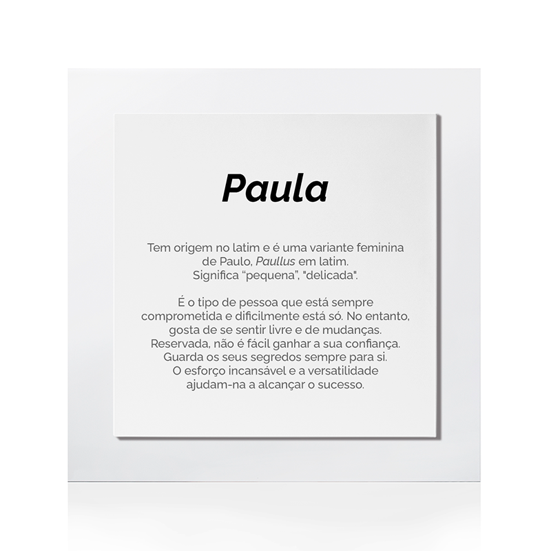 Quadro Significado do Nome Paula
